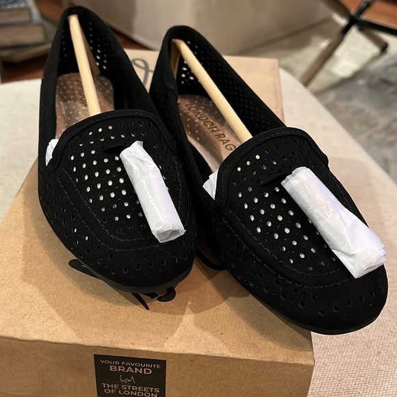 London Rag Feet Nest Black Perforated Microfiber Loafer/NIB/5 - Picture 7 of 10
